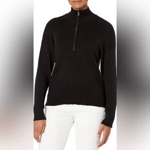 Monrow Black Half-Zip Sweater